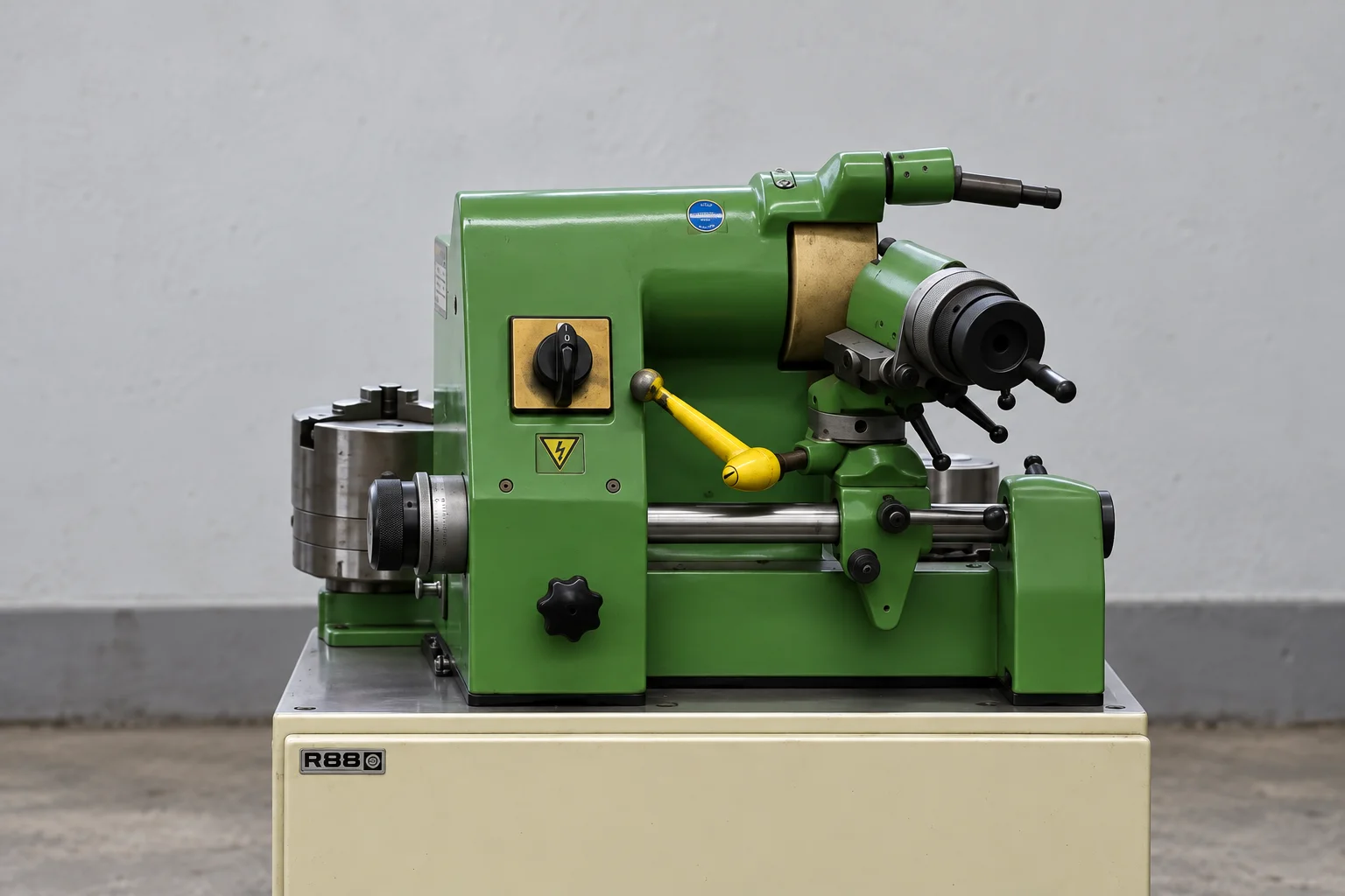 Werkzeugschleifmaschine mit Spannfutter und Schleifkopf zum Nachschärfen von Schneidwerkzeugen